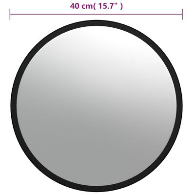 vidaXL Espejo de tráfico convexo para interior acrílico negro Ø40 cm
