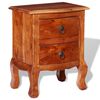 vidaXL Mesita de noche con cajones madera maciza de acacia