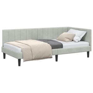 vidaXL Estructura de cama en esquina Gris Claro 90 cm x 200 cm