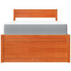 vidaXL Cama con cajones y colch&oacute;n madera maciza pino marr&oacute;n 90x200 cm