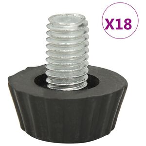 vidaXL Patas de mueble regulables M8 18 unidades negro