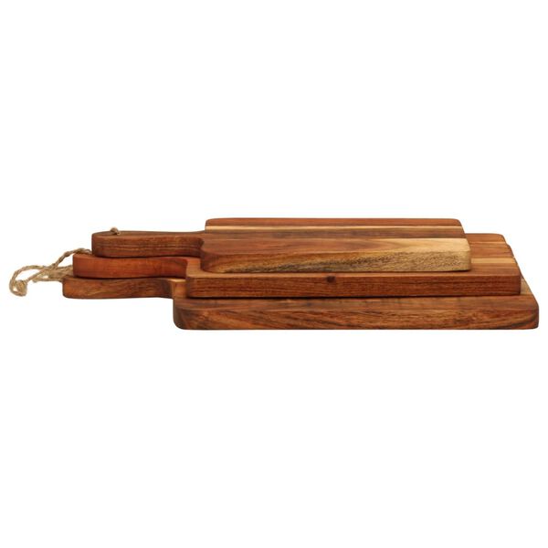 vidaXL Tablas de cortar 3 piezas madera maciza de acacia
