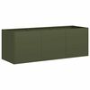 vidaXL Jardinera de acero laminado en fr&iacute;o verde oliva 120x40x40 cm