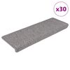 vidaXL Alfombra autoadhesiva escalera sisal 30 uds 65x21x4 cm plateado