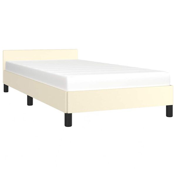 vidaXL Estructura de cama con cabecero sin colchón crema 100x200 cm