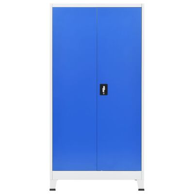 vidaXL Armario de metal de oficina gris y azul 90x40x180 cm