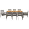 vidaXL Conjunto de Comedor de Jard&iacute;n 9 pcs Gris rat&aacute;n sint&eacute;tico