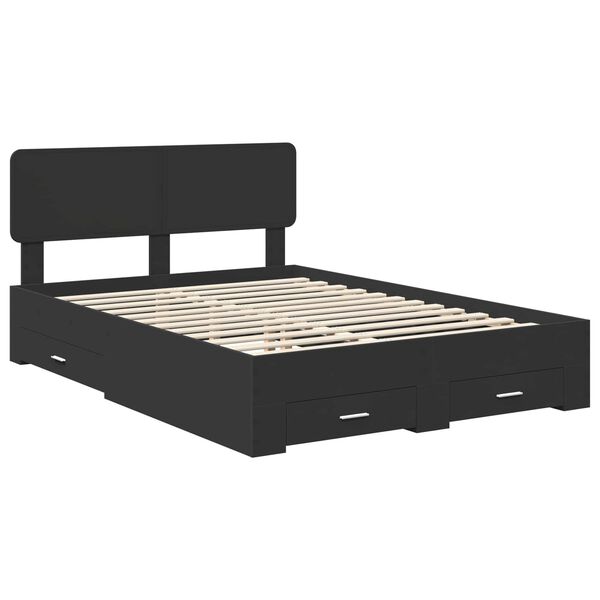 vidaXL Estructura de cama Negro 140 x 190 cm Madera de ingenier&iacute;a