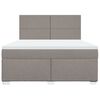vidaXL Cama box spring con colch&oacute;n tela gris taupe 180x200 cm