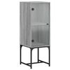 vidaXL Armario auxiliar con puerta de vidrio gris Sonoma 35x37x100 cm