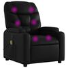 vidaXL Sill&oacute;n reclinable de masaje en piel sint&eacute;tica negra