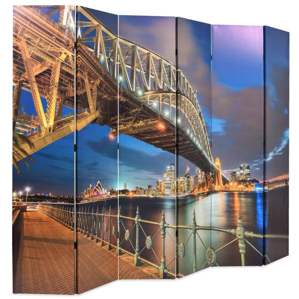 vidaXL Biombo divisor plegable 228x170 cm puente Harbour Sydney