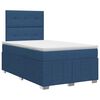 vidaXL Cama box spring con colch&oacute;n con cabecera Azul 120 x 190 cm Tela