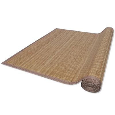 vidaXL Alfombra rectangular de bambú marrón 80 x 200 cm