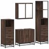 vidaXL Set de muebles baño 4 pzas madera contrachapada roble marrón