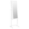 vidaXL Espejo de pie con joyero y luces LED blanco