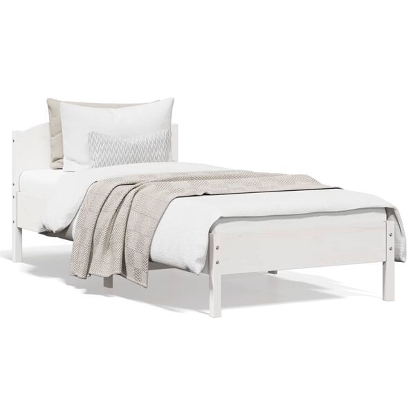 vidaXL Estructura de cama sin colch&oacute;n madera de pino blanca 90x200 cm