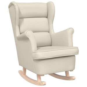 vidaXL Silla mecedora de lino blanco 74x90x102 cm