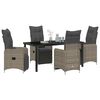 vidaXL Conjunto de Comedor de Jard&iacute;n 5 pcs Gris rat&aacute;n sint&eacute;tico