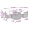 vidaXL Juego Sof&aacute; Jard&iacute;n 6 Piezas con Cojines Marr&oacute;n Poli Rat&aacute;n Acacia