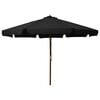 vidaXL Sombrilla de jard&iacute;n con palo de madera negro 330 cm
