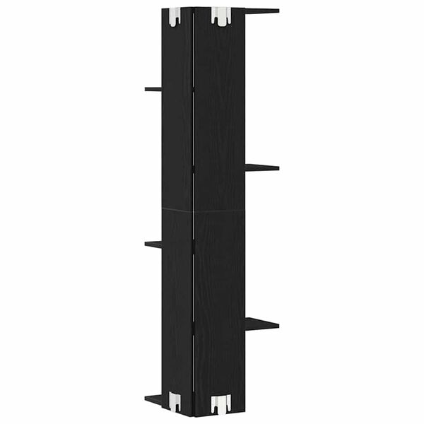 vidaXL Estante de Esquina de Pared Roble Negro 36.5 x 36.5 x 140 cm