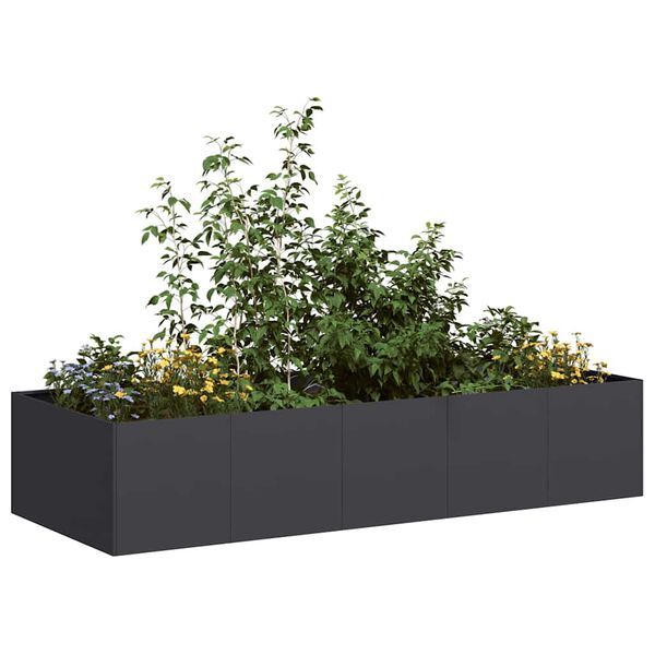 vidaXL Jardinera de acero laminado en fr&iacute;o negro 200x80x40 cm