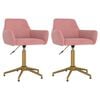 vidaXL Sillas de comedor giratorias 2 unidades terciopelo rosa
