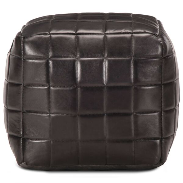 vidaXL Puf negro 40x40x40 cm cuero auténtico de cabra