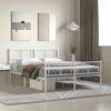vidaXL Estructura cama sin colchón con estribo metal blanco 160x200 cm