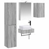 vidaXL Juego de muebles de ba&ntilde;o 5 pcs Sonoma gris