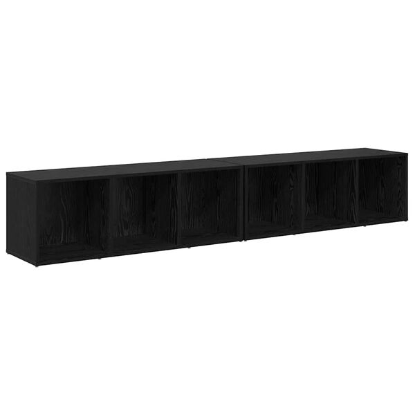 vidaXL Conjunto de mueble de TV 2 pcs Roble Negro 37 x 35 x 107cm
