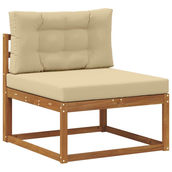 vidaXL Conjunto de sof&aacute;s de exterior con coj&iacute;n 10 pcs Natural y Beige