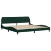 vidaXL Cama con colch&oacute;n Hanko terciopelo verde oscuro 200x200 cm