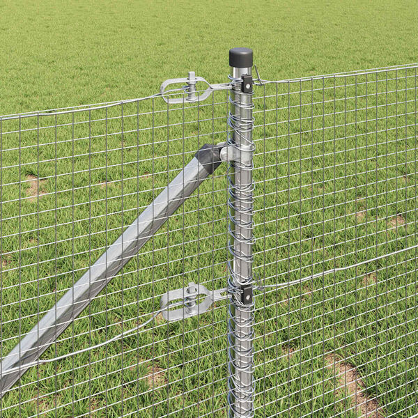 vidaXL Poste de Valla Plateado 25 x 1 m (19 x 19 mm malla) Acero