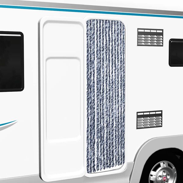 vidaXL Cortina mosquitera azul y blanco chenilla 56x200 cm