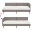 vidaXL Estructura de Cama Esquina con Colch&oacute;n Otro 2 pcs Taup&eacute; tela