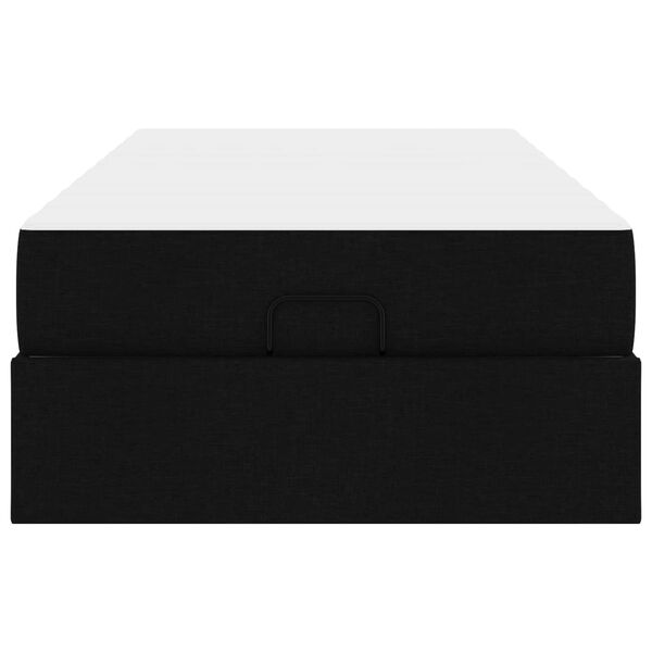 vidaXL Estructura de cama con colch&oacute;n con colch&oacute;n 2 pcs Negro tela