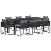 vidaXL Conjunto de Comedor de Jard&iacute;n 9 uds. Negro y Antracita