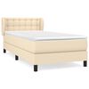 vidaXL Cama box spring con colch&oacute;n tela color crema 100x200 cm