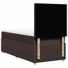 vidaXL Cama box spring con colch&oacute;n tela marr&oacute;n oscuro 90x200 cm