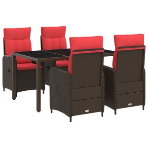 vidaXL Juego de comedor para exteriores 5 uds. rat&aacute;n sint&eacute;tico