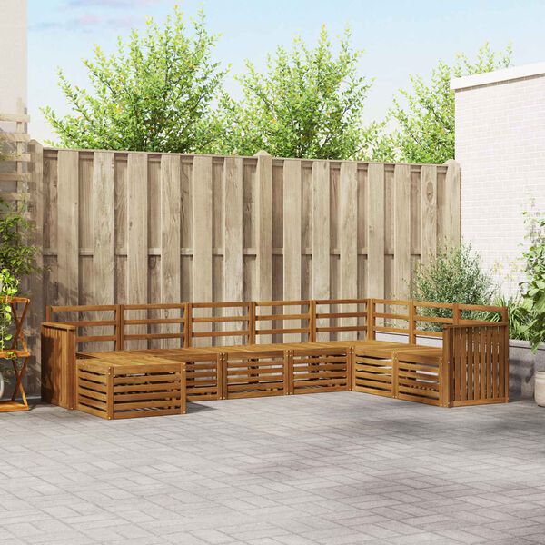 vidaXL Juegos de sof&aacute;s 8 pcs Natural Madera de Acacia S&oacute;lida