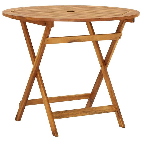 vidaXL Comedor de jardín plegable 5 piezas de madera maciza de acacia