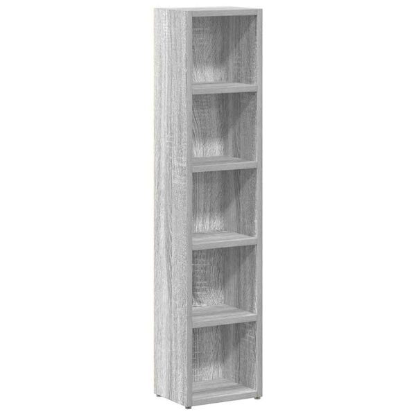 vidaXL Estantería para CD 2 uds madera gris Sonoma 21x16x93,5 cm