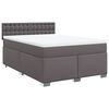 vidaXL Cama box spring con colch&oacute;n cuero sint&eacute;tico gris 160x200 cm