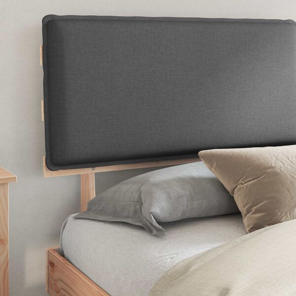 vidaXL Estructura de Cama con Cabecera Tapizada Gris oscuro