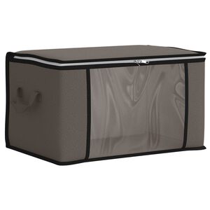 vidaXL Caja de almacenamiento con ventana lateral transparente Gris