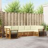 vidaXL Juegos de sof&aacute;s 7 pcs Natural y Crema Madera de Acacia S&oacute;lida