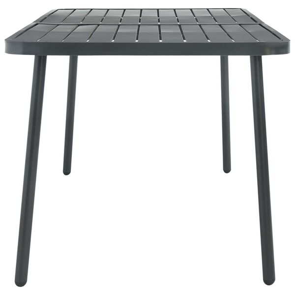 vidaXL Mesa de jardín de acero gris oscuro 180x83x72 cm